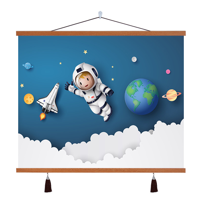 宇航员卡通宇宙电表箱装饰画背景墙现代简约配电箱空开箱遮挡挂画,淘宝优惠券,粉丝福利购,淘宝优惠卷