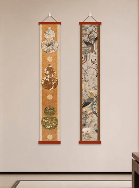 复古国风小众高级感新中式长条装饰画客厅玄关茶室书房梅花葫芦画