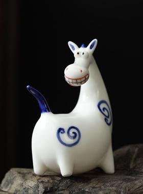 【我是匹普西汉姆马】个性化创意陶瓷小白马桌面客厅家马装饰饰品