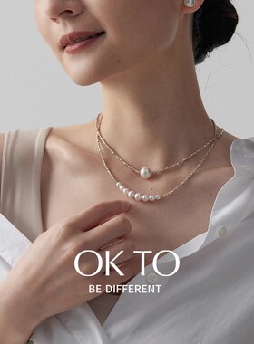天然淡水珍珠项链okto925银
