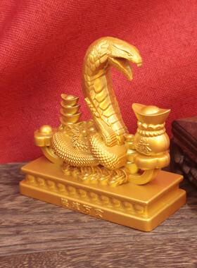 2026蛇年礼品沙金聚宝盆金蛇摆件招财进宝金蛇摆件公司年会开门红
