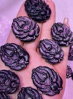 2026天然金运石雕刻九尾狐吊坠带猫眼效应精工雕刻支持复检时尚