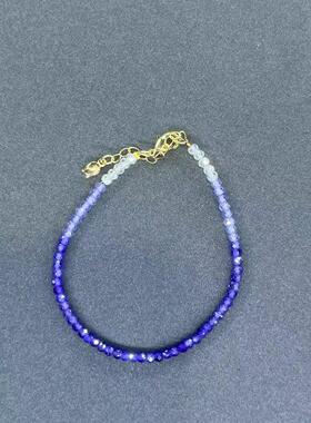 20262X3MM 算珠手链 紫蓝渐变乳锆石咪咪珠算盘子手作手链时尚饰