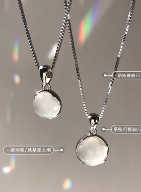纯银项链s925银锁骨链女