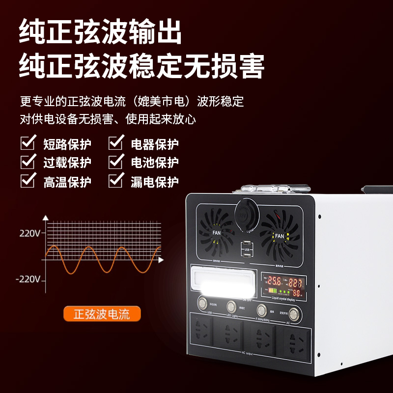 户外移动电源外壳正弦波逆变器主板套件12V24V转220V锂电池一体机 - 图2