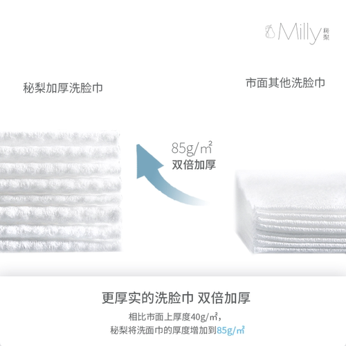 Milly秘梨一次性洗脸巾加大加厚干湿两用洁面巾擦脸巾卸妆棉柔巾 - 图1
