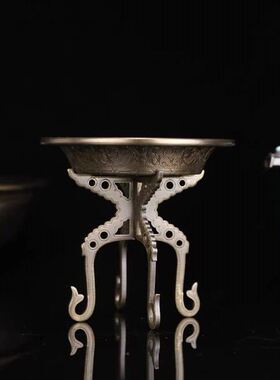 慧宝黄铜水陆供盘七支供朵玛盘朵玛壶碟盘支架净水宝壶套装摆件