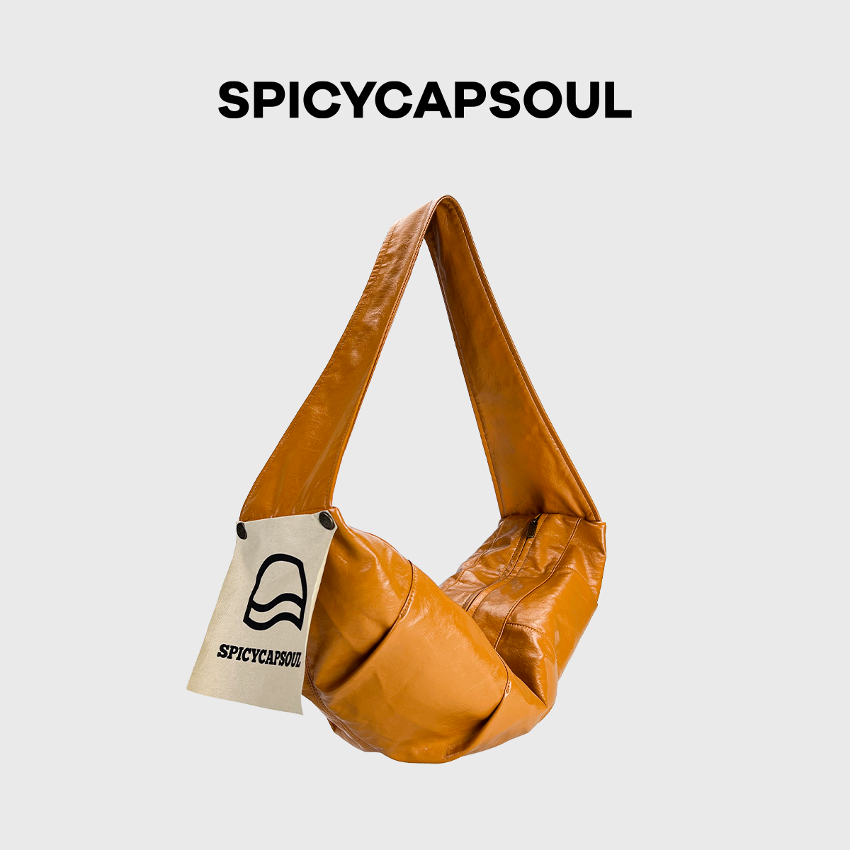 【膏药牛角】SpicyCapSoul复古时尚防水成衣面料可颂斜挎单肩包包,淘宝优惠券,粉丝福利购,淘宝优惠卷