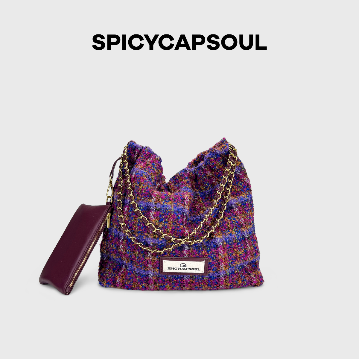 【毛呢垃圾袋】SpicyCapSoul原创定制慵懒风羊毛单肩垃圾袋托特包,淘宝优惠券,粉丝福利购,淘宝优惠卷