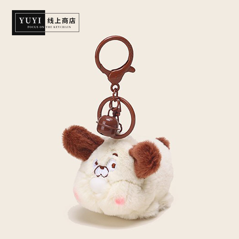 YUYI可爱熊猫粉色小猪吐泡泡书包包挂件呆萌毛绒车钥匙扣挂饰礼物 - 图0