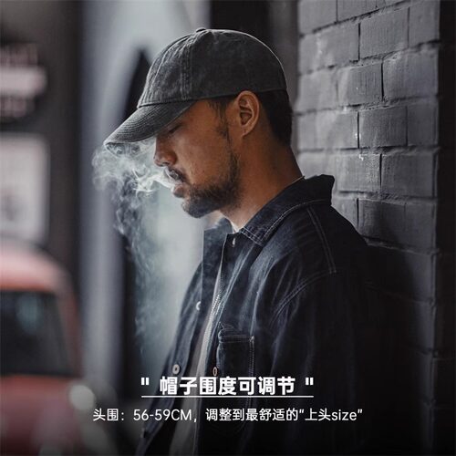 啄木鸟帽子男款2026新款水洗做旧棒球帽美式百搭显脸小磨毛鸭舌帽 - 图2