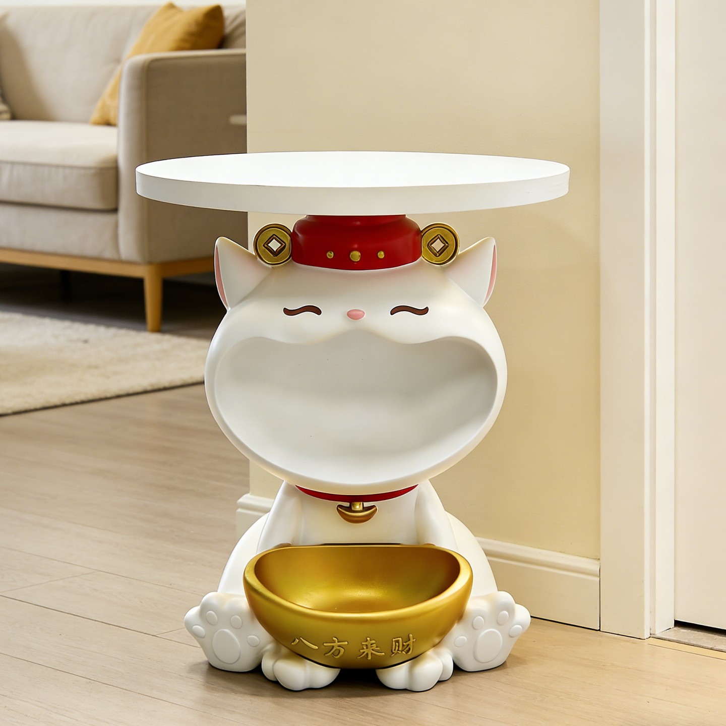 招财猫落地摆件可爱卧室床头柜客厅边几家居装饰开业乔迁新居礼物,淘宝优惠券,粉丝福利购,淘宝优惠卷