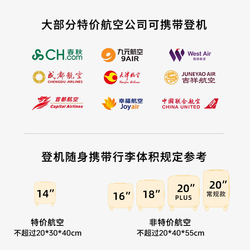 芒果鸟春秋航空登机14寸行李箱女16寸小型拉杆箱迷你儿童旅行箱18,淘宝优惠券,粉丝福利购,淘宝优惠卷