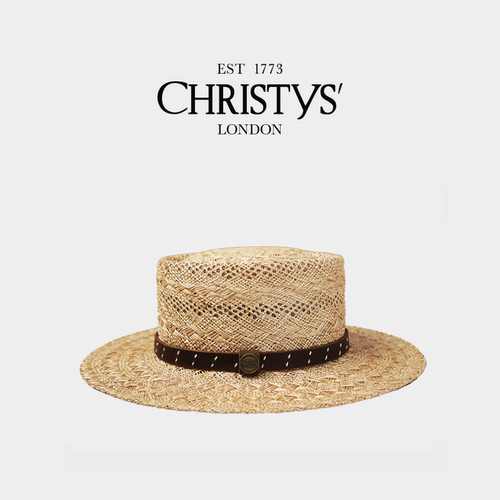 【2026新品】Christys'百年皇室品牌 花纹宝草牛皮装饰大帽檐草帽 - 图1