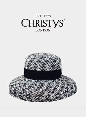 【2026新品】Christys'百年皇室品牌 黑白编织大帽檐优雅赫本草帽