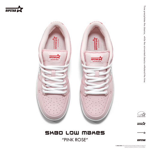 RIPSTAR/爆炸星粉色休闲板鞋女新款百搭透气增高运动鞋【粉玫瑰】 - 图3