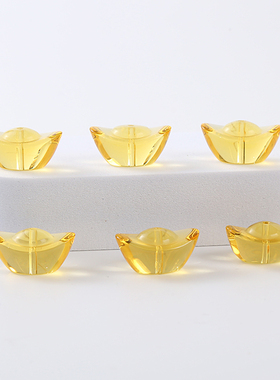 人造水晶穿孔金元宝材料