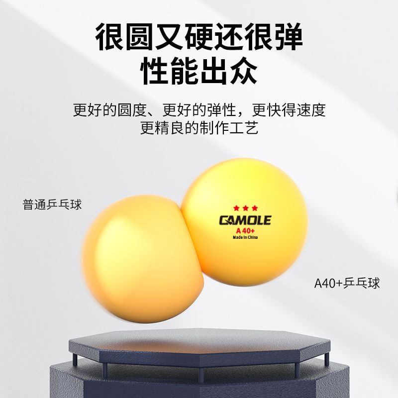省训乒乓球三星训练球ABS树脂材料内缝40高弹比赛专用耐打乒乓球 - 图0
