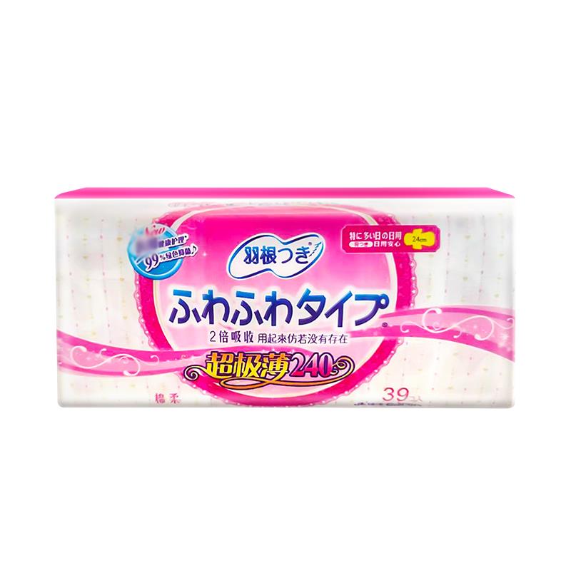 香港进口日本羽根卫生巾日用夜用护垫超薄亲肤棉面绵柔日夜组合装-图3