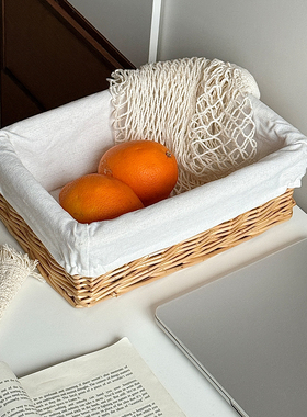 置物储物篮编织收纳筐藤编桌面竹编筐宜家收纳盒布艺柳编收纳篮子