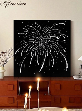 法式中古风新年焰火挂画客厅卧室