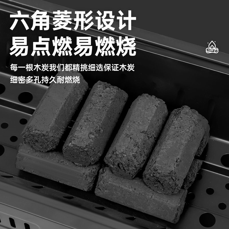 清系无烟碳烧烤碳家用机制竹炭速燃果木炭批发专用室内烤火取暖炭-图0