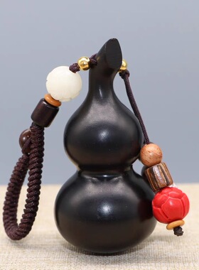 黑檀木质葫芦吊坠挂件