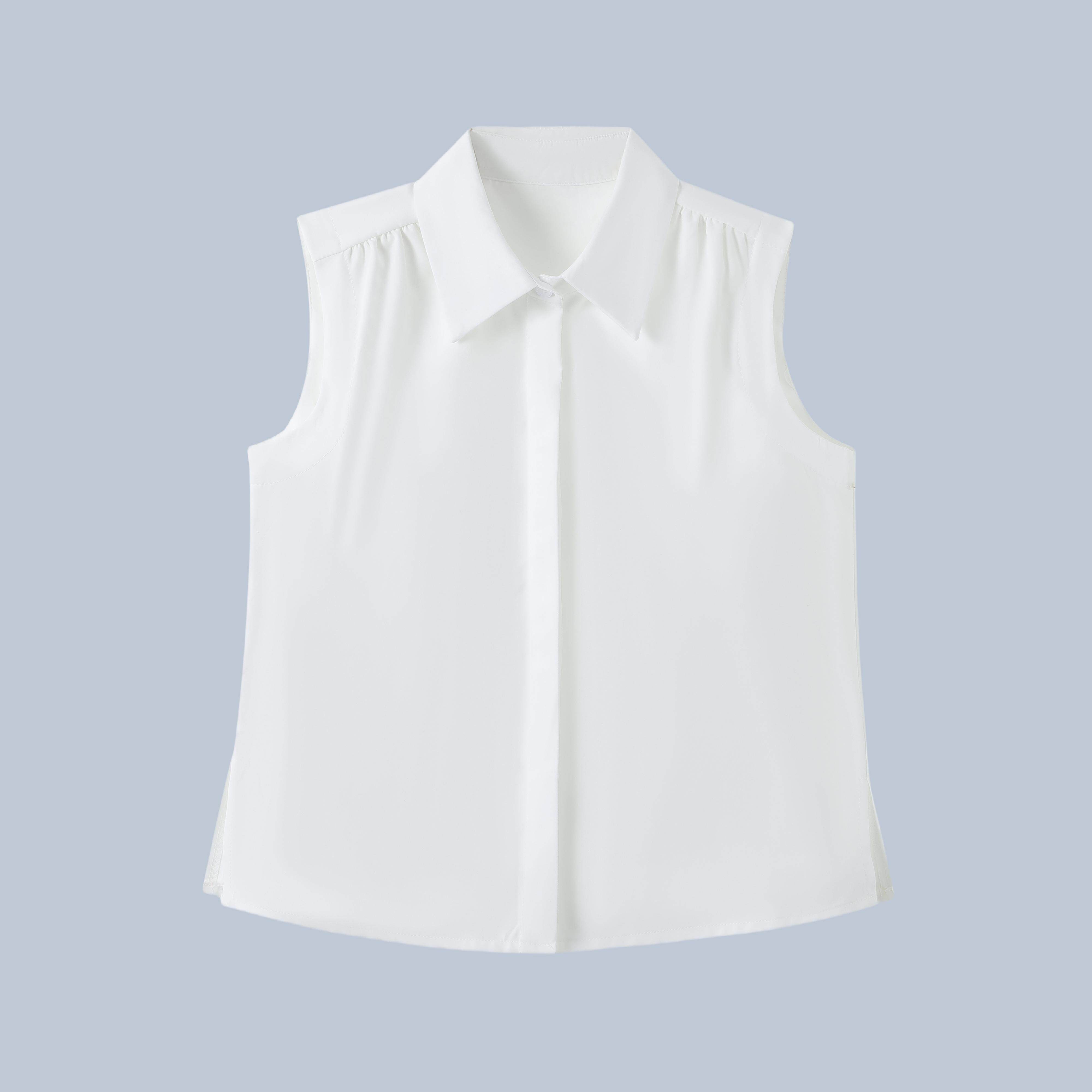 【叠搭伴侣】大洪官方叠穿无袖衬衫秋冬翻领内搭衬衣背心打底显瘦