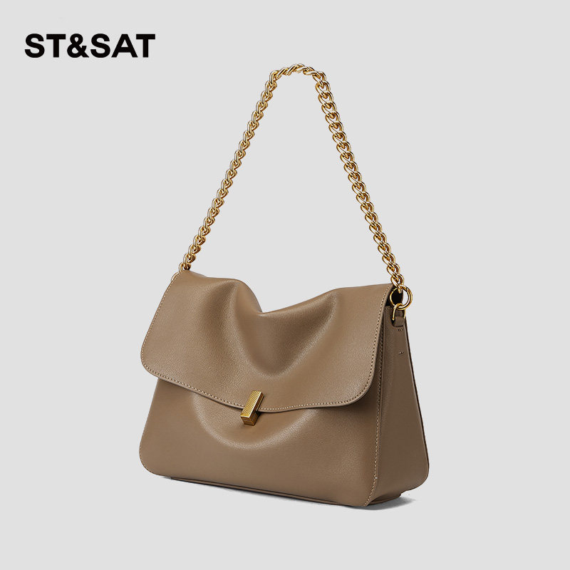 星期六包包女2025新款斜单肩挎包软皮通勤女包腋下包链条包大容量,淘宝优惠券,粉丝福利购,淘宝优惠卷