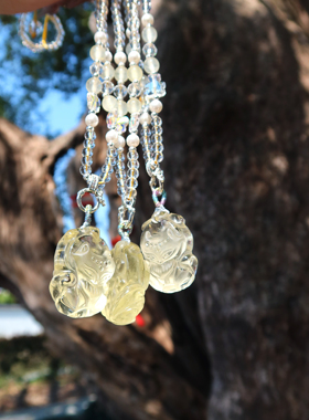 龙虎山黄水晶狐狐水晶项链吊坠  12.19冬至节直播间专属