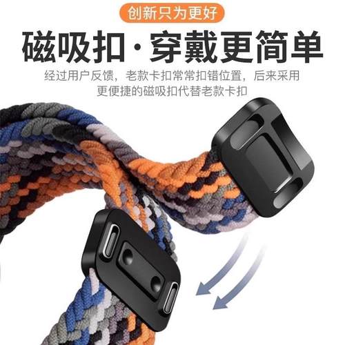 适用于oppowatch4Pro手表表带oppowatchx/x2mini磁吸扣3Pro编织腕 - 图1