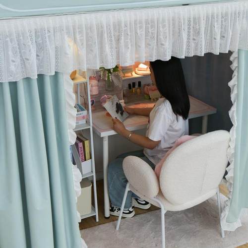 上床下桌遮挡帘强遮光 学生宿舍下铺专用床帘 滑轨隔断隐私桌帘 - 图0