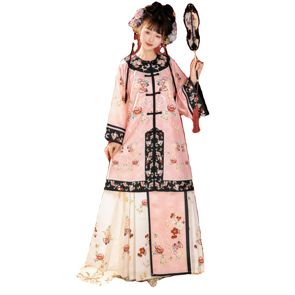 正品【吉祥】清汉女对襟圆领非汉服复古风民族服装清代宫廷装套装,淘宝优惠券,粉丝福利购,淘宝优惠卷