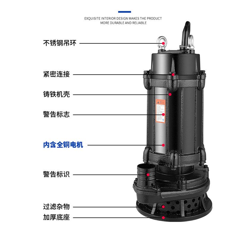 民安污水泵家用工程三相地下室大流量高扬程无堵塞农用潜水排污泵 - 图1