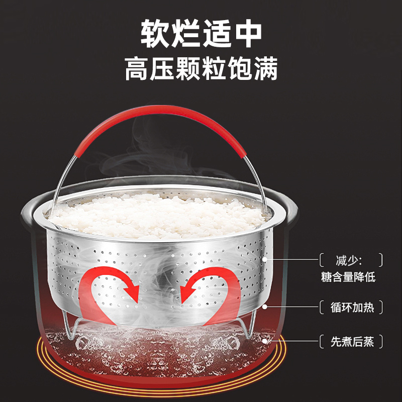 辣小娘304不锈钢蒸笼米汤分离蒸饭神器蒸沥米饭蒸格蒸架脱糖蒸屉 - 图1