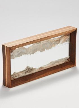 马鹿时来运转流沙画 画摆件新中式装饰木质办公桌面书桌高级感礼