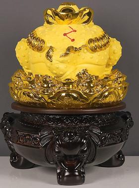 金蟾招财摆件三足蟾蜍店铺收银台开业礼物办公室前台高档大气装饰