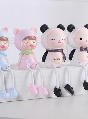 创意可爱装饰品家居摆设吊脚娃娃北欧现代简约书架儿童书桌小摆件