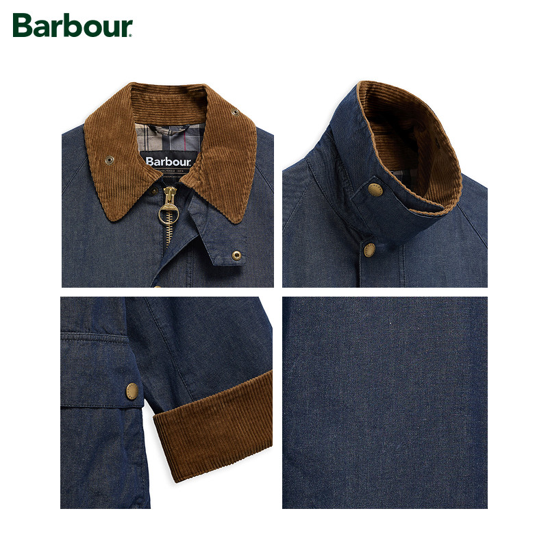 【春夏新品】Barbour OS Bedale Denim 男女同款宽松无蜡夹克