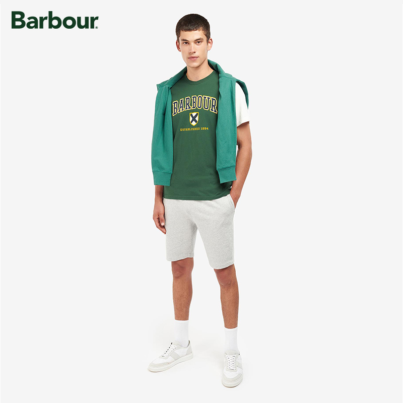 Barbour Bodleian男士夏季新款英伦校园简约时尚休闲舒适短袖T恤 - 图2