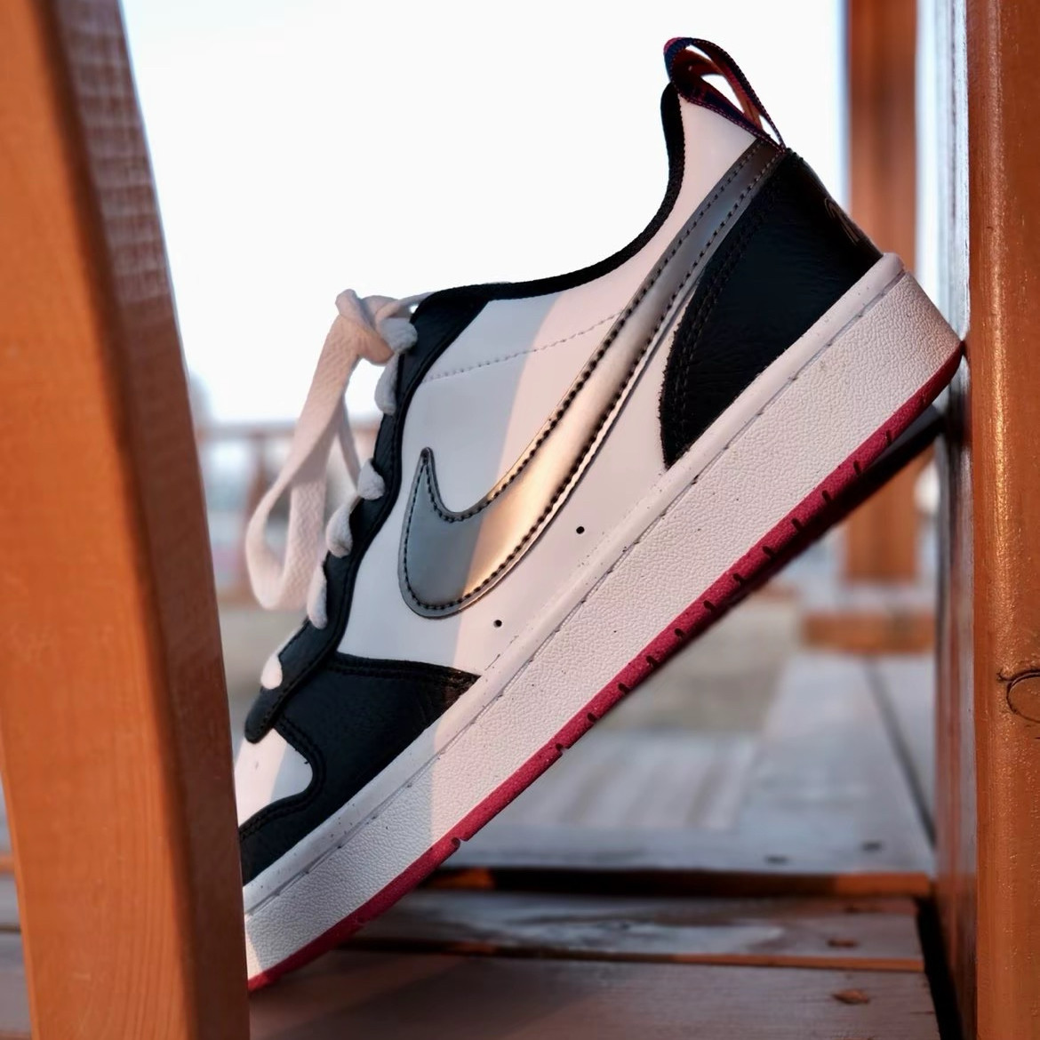 Nike Court Borough Low 2 SE1 (GS) 皮革低帮休闲板鞋DJ0040-100,淘宝优惠券,粉丝福利购,淘宝优惠卷