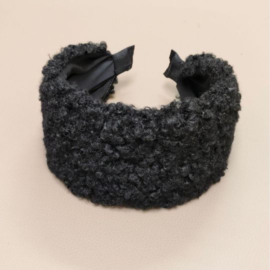 新款冬季羊羔毛绒毛宽发箍宽边卷毛保暖头箍轻便洗脸遮白发发卡