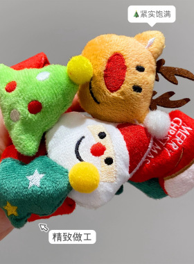 TKTK圣诞节啪啪圈装扮儿童卡通毛绒圣诞老人麋鹿公仔手环创意活动