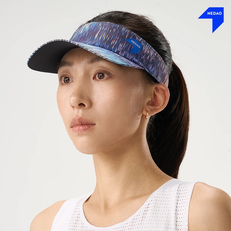 内道超轻印花空顶帽印花速干导汗调节扣越野马拉松遮阳跑步运动帽