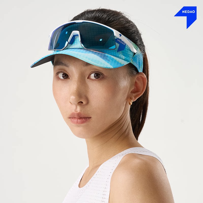 内道超轻印花空顶帽印花速干导汗调节扣越野马拉松遮阳跑步运动帽