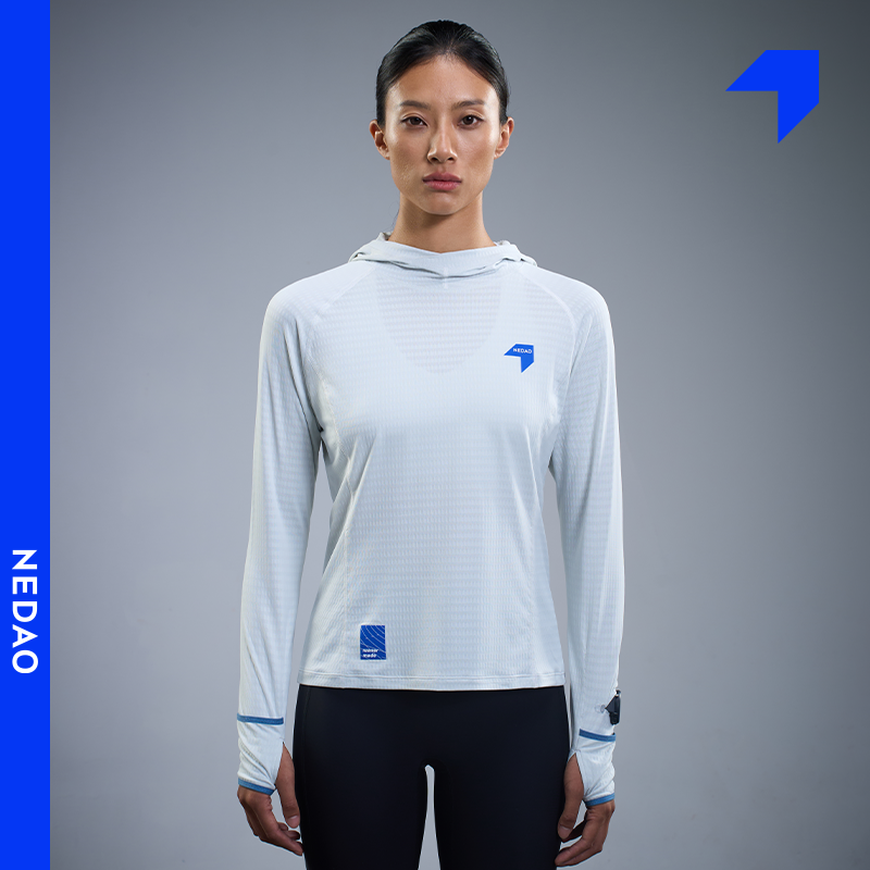 内道能量方格AIR带帽长袖女手表窗保暖透湿跑步训练长袖,淘宝优惠券,粉丝福利购,淘宝优惠卷