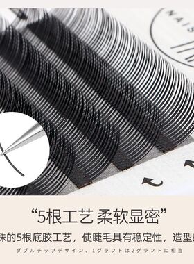 睫毛贴假睫毛自然5D花神睫毛簇状嫁接不散根网红漫画款太阳花睫毛