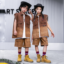 Street dance Childrens boomers Cool Little Kids Racks Up The Boy To Make Old Hip Hop Suit Girl Tide Card Clothing