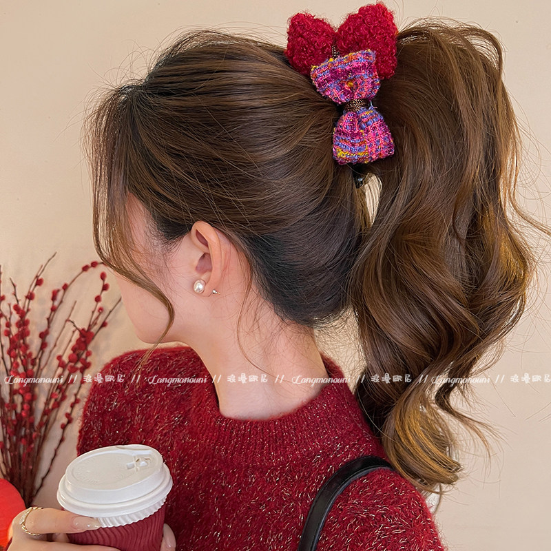 甜美气质蝴蝶结香蕉夹女2025新款高级感一字抓夹高马尾竖夹发饰冬,淘宝优惠券,粉丝福利购,淘宝优惠卷