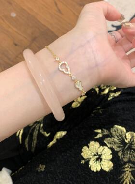新款s925纯银满钻葫芦手链女